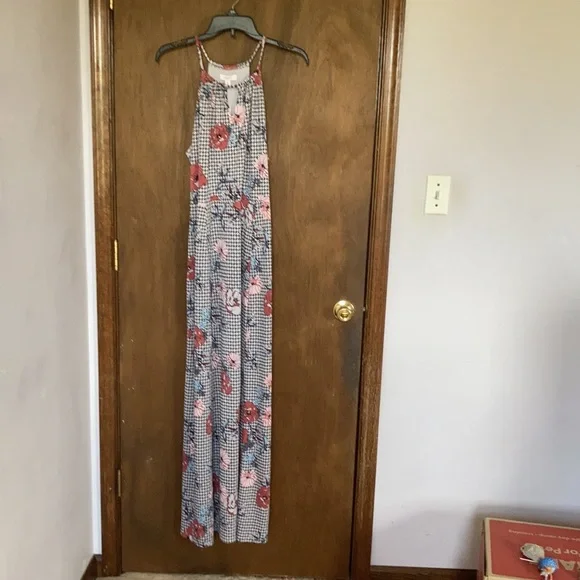 Relist8/8❌Candie’s front slit halter print maxi dress w keyhole XL jr - Picture 7 of 16